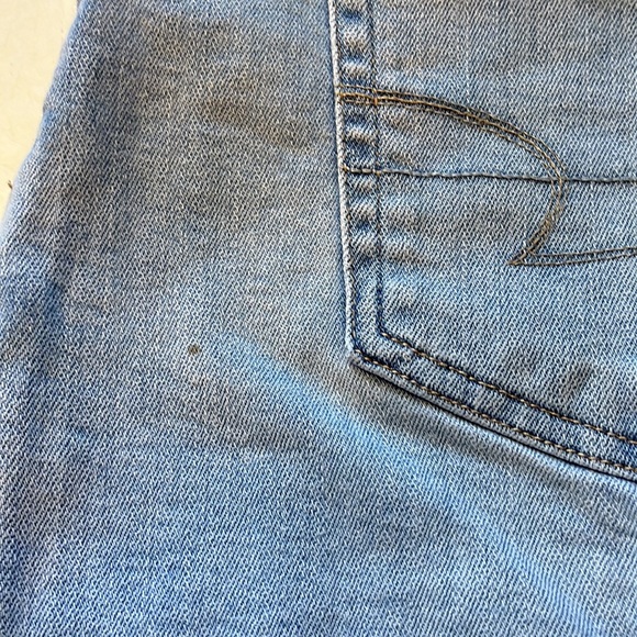 American Eagle Super Stretch Hi-Waist A-Line Mini Skirt, Denim Light Wash |12 - Picture 11 of 11